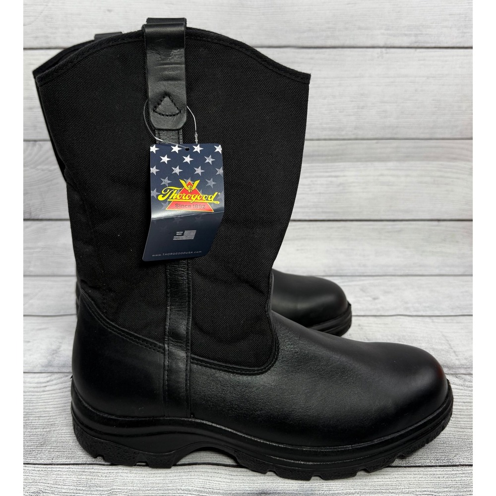Thorogood 804-6111 Mens 10" Pull-On Wellington Safety Toe Boot Size 11.5